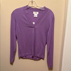 Coldwater Creek Lavender Long Sleeve V-Neck Top